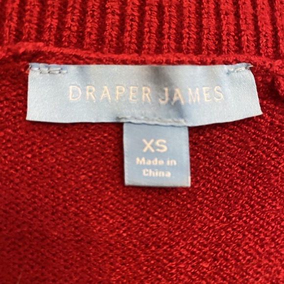 Draper James Sweater Womens XS Red Pearl Beaded Puff Sleeve Anthropologie - Picture 3 of 9